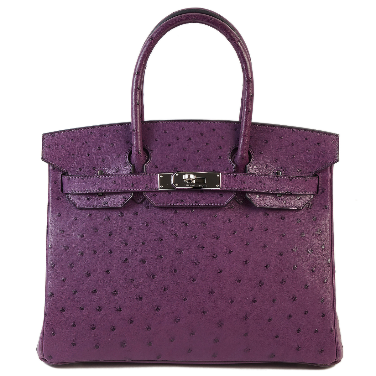 Hermes Birkin Handbag Pink Ostrich with Palladium Hardware 30 Pink
