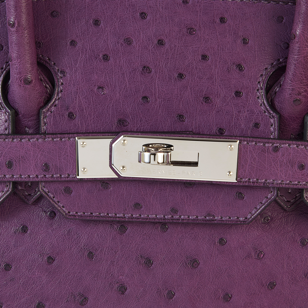 Hermes Birkin Handbag Purple Ostrich with Palladium Hardware 30
