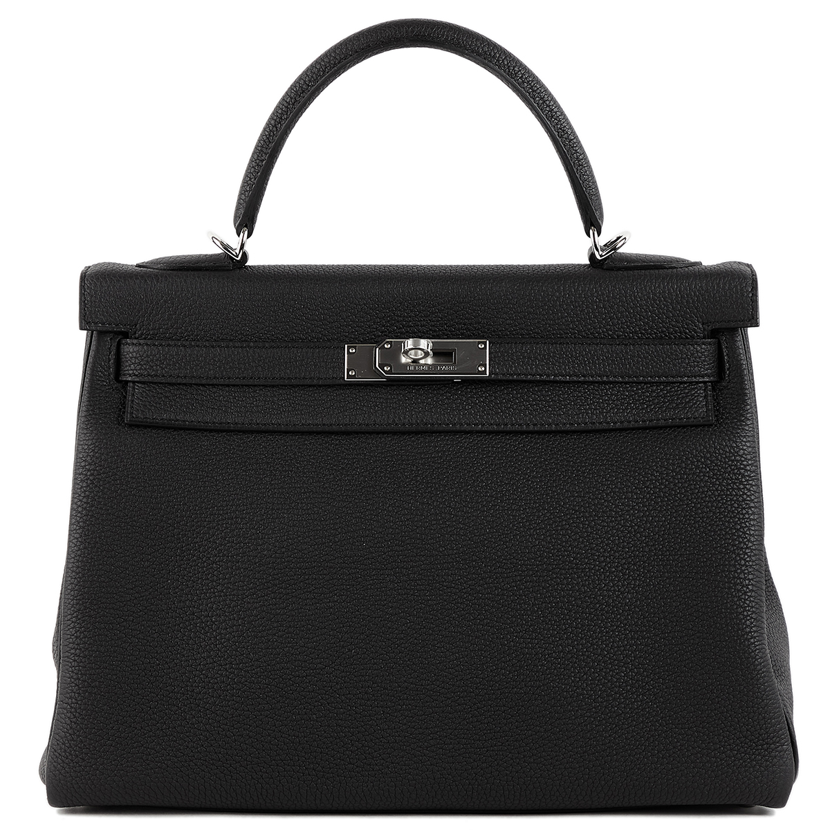HERMÈS Kelly 32 Retourne handbag in Black Togo leather with Palladium  hardware-Ginza Xiaoma – Authentic Hermès Boutique