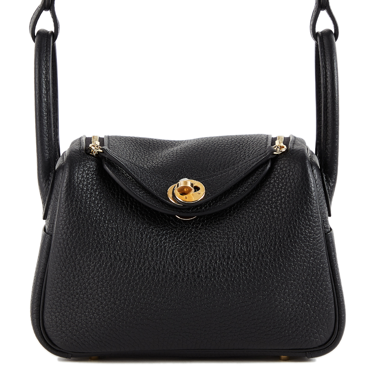 HERMÈS Mini Lindy shoulder bag in Black Taurillon Clemence leather with  Gold hardware-Ginza Xiaoma – Authentic Hermès Boutique